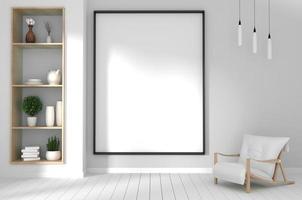 mock up poster frame in hipster interior japanese style.3D rendering photo