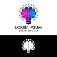 colorful brain idea modern logo template design vector in isolated white background, symbol of creativity, knowledge, mind, and thinking