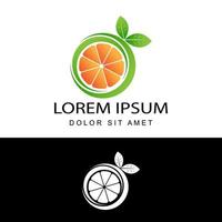 3d orange fresh logo template design vector in isolated white background