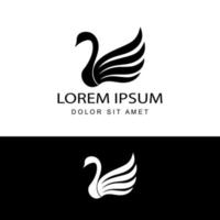 vector de diseño de plantilla de logotipo de cisnes en fondo aislado