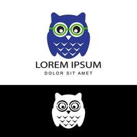 geek owl education logo template design vector in isolated background