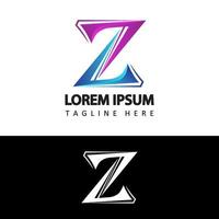 Vector de diseño de logotipo inicial letra z moderno en fondo blanco aislado