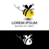 Vector de diseño de plantilla de logotipo de abeja voladora moderna en fondo blanco aislado