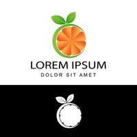 3d orange fresh logo template design vector in isolated white background