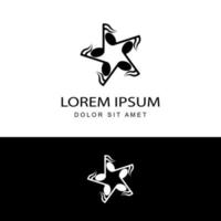 Vector de diseño de plantilla de logotipo de música estrella clave en fondo negro aislado