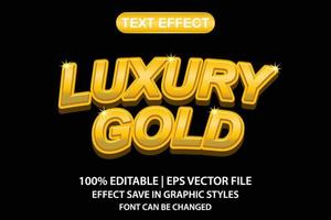 efecto de texto editable 3d de oro de lujo vector