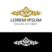 vintage elegant gold tiara logo illustration template design vector in isolated white background