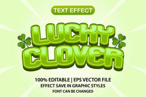 lucky clover 3d editable text effect vector