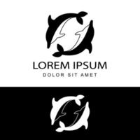 dolphin logo template design vector in isolated background