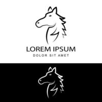 brown horse logo template design vector in isolated background