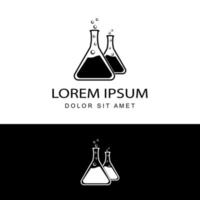 Vector de diseño de plantilla de logotipo de química de laboratorio en fondo aislado