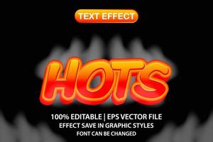 hots 3d editable text effect vector