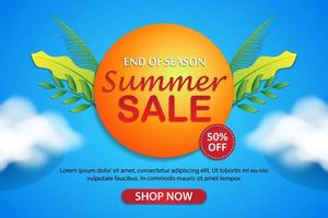 tropical summer sale banner template collection vector