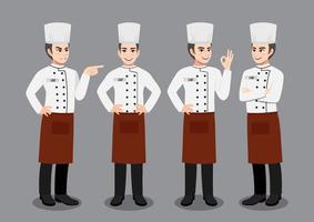 Professional Chef working character vector design, with different poses vector illustration cartoon character