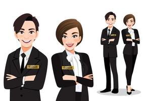 Business Man and Woman standing together. Business Team or Manager Concept Cartoon Character Vector