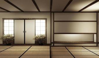 Mock up interior zen style. 3d rendering photo