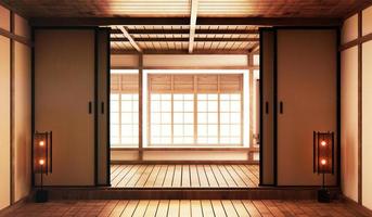 Empty room interior background with lamp 3d rendering photo