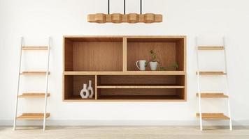 cabinet in modern empty room Japanese - zen style,minimal designs. 3D rendering photo