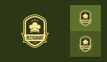 Restaurant logo template, chef logotype in vintage style vector