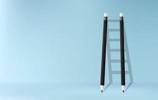 Pencils with shadow of ladder background, Stair of challenge to achieve business success concept vector