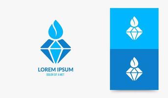 Diseño de logotipo de gota de agua de diamante, icono de agua mineral natural. concepto de logotipo de gota de agua vector