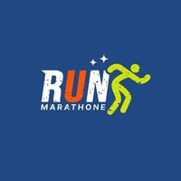 Run sport club logo design templates, Run lettering typography icon, Tournaments and marathons logotype concept vector