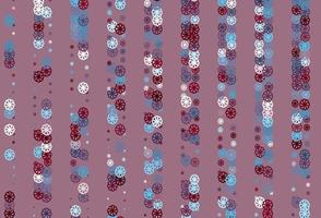 Light Blue, Red vector background with xmas snowflakes.