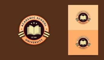 plantilla de logotipo de la escuela de educación, insignia de símbolo de identidad universitaria y universitaria vector