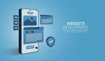 Web and application development, coding and programming concept, Responsive layout UX UI design