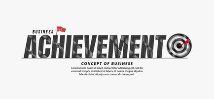 Achievement scribble text design background, business target lettering typography concept vector