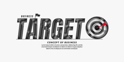 Target scribble text design background, business goal lettering typography concept, Business motivation quote vector