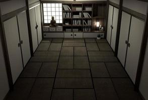 original room japanese style, Showa era , Design with the best Japanese room designers.3D rendering photo