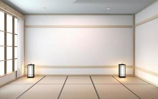 empty room tatami mat Designing the most beautiful. 3D rendering photo