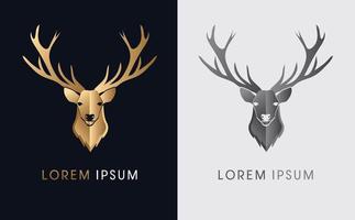 Gold Deer Head vector