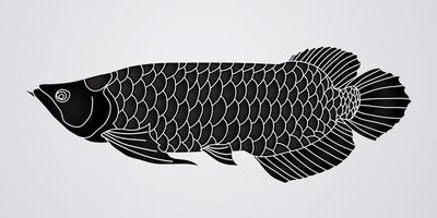 Silhouette Arowana Fish vector