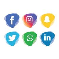 tecnología de iconos planos de redes sociales, red. venta de cara sonriente de grupo de fondo. compartir, me gusta, ilustración vectorial twitter, youtube, whatsapp, snapchat, facebook, instagram, tiktok, tok vector