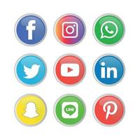 tecnología de iconos planos de redes sociales, red. venta de cara sonriente de grupo de fondo. compartir, me gusta, ilustración vectorial twitter, youtube, whatsapp, snapchat, facebook, instagram, tiktok, tok vector