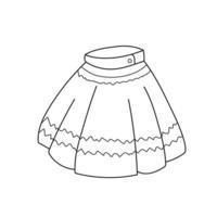 Simple coloring page. Skirt to be colored, the coloring book vector