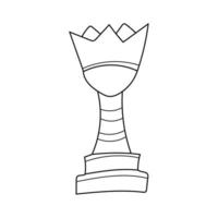 Simple coloring page. Chess coloring book. Hand drawn Vector Line illustration