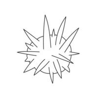 Simple coloring page. Black and White Cartoon Vector Illustration of Sea Urchin