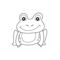 Simple coloring page. Vector illustration Cute Frog. Isolated on white
