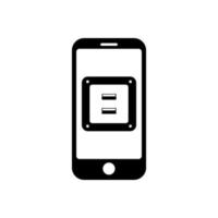 Phone with socket plug icon symbol for app and web vector