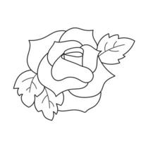 Simple coloring page. Black and white hand drawn illustration of roses. vector