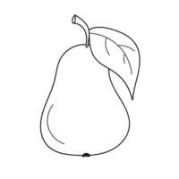 Simple coloring page. Funny pear to be colored. Coloring book to educate kids vector