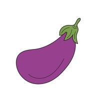 Simple cartoon icon. Eggplant vector