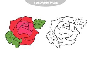 Simple coloring page. Black and white hand drawn illustration of roses. vector