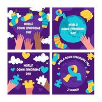 World Down Syndrome Cards Set vector