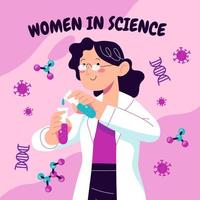 Woman in Science Concept vector