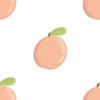 pink peach seamless pattern. fresh fruit background. Apricot endless background, texture. Fruits backdrop vector