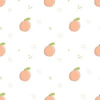 pink peach seamless pattern. fresh fruit background. Apricot endless background, texture. Fruits backdrop vector